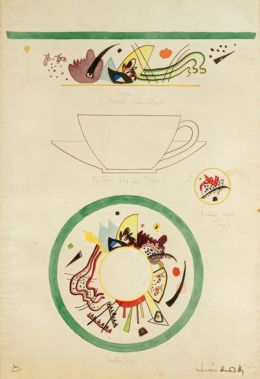 Entwurf für eine Tasse und Untertasse tekijältä Wassily Kandinsky