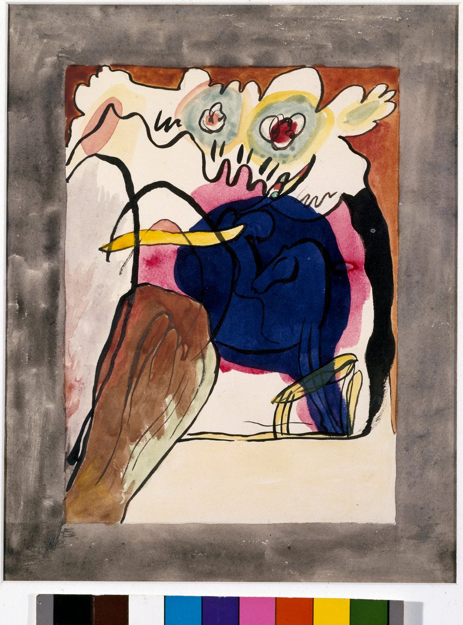 Ekspressionismi: kansiprojekti ""The Blue Rider" -almanakille" tekijältä Wassily Kandinsky