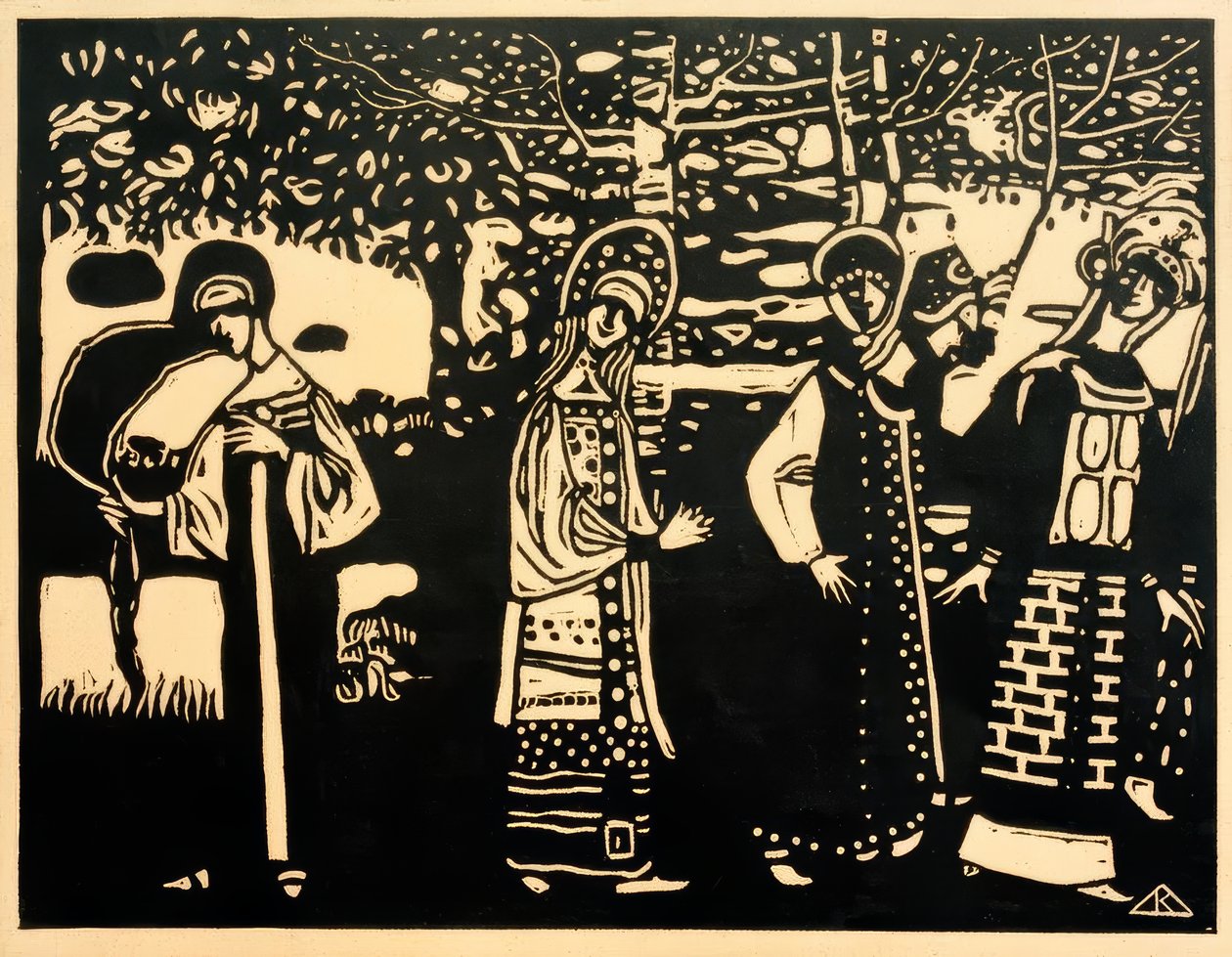 Frauen im Wald tekijältä Wassily Kandinsky
