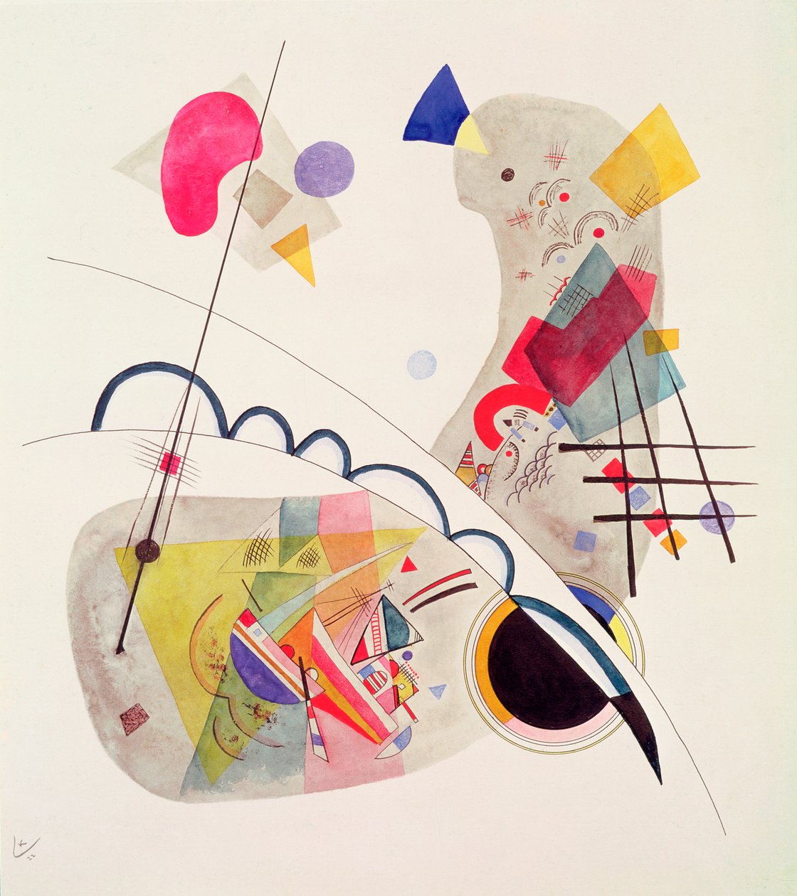 Grave Forme, 1922 (tussi ja tussi ja wc paperille) tekijältä Wassily Kandinsky