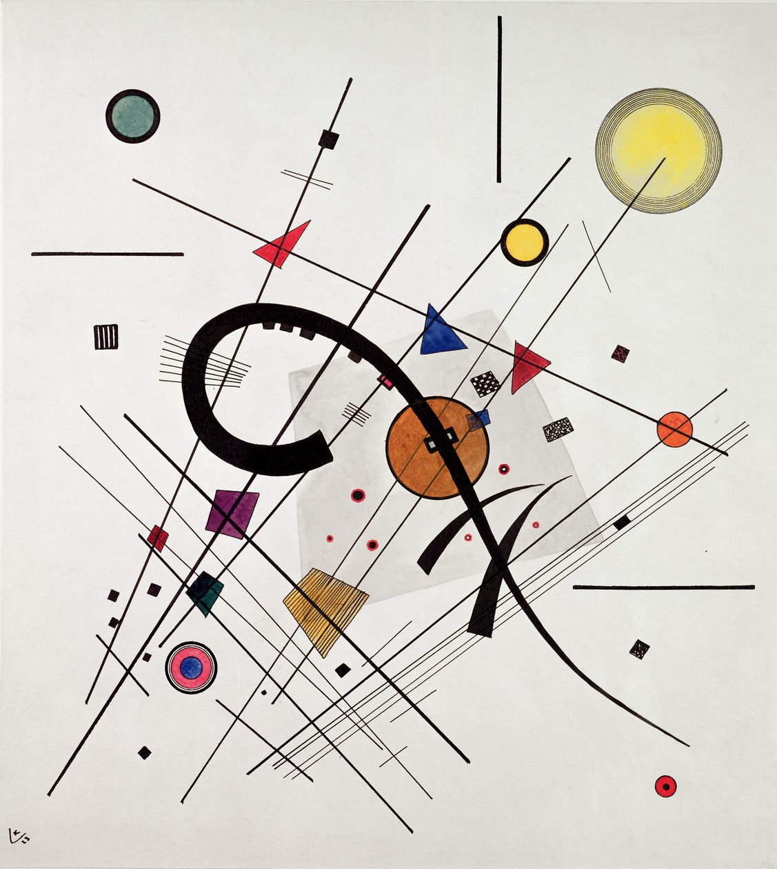 Harmaa neliö, 1923 (kynä, muste ja wc) tekijältä Wassily Kandinsky