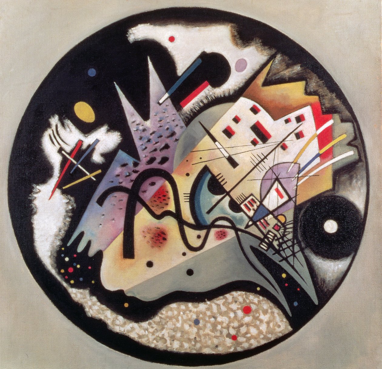 Mustassa ympyrässä, 1923 tekijältä Wassily Kandinsky