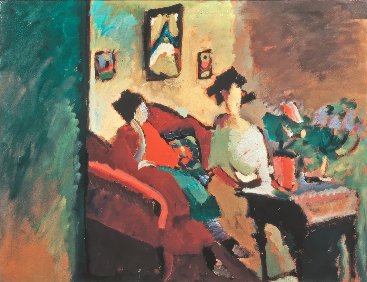 Interieur (Mit Gabriele Münter ja Marianne von Werefkin) tekijältä Wassily Kandinsky