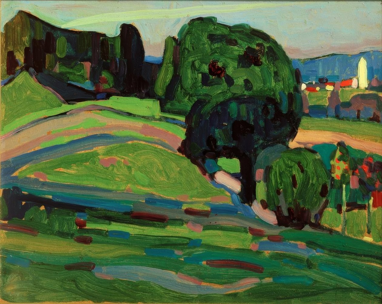 Landschaft bei Murnau tekijältä Wassily Kandinsky