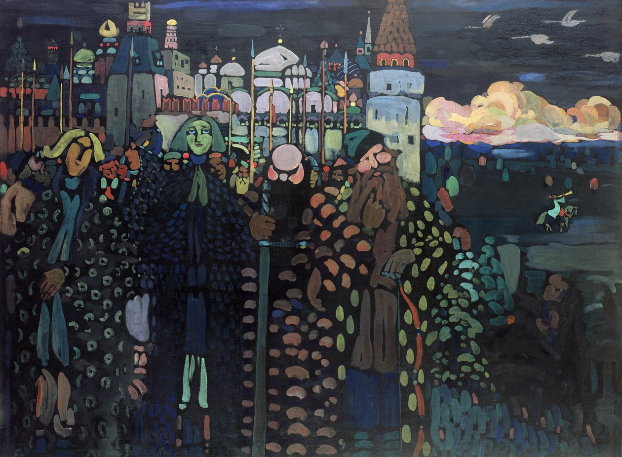 Aamu, 1909 (tempera kankaalle) tekijältä Wassily Kandinsky