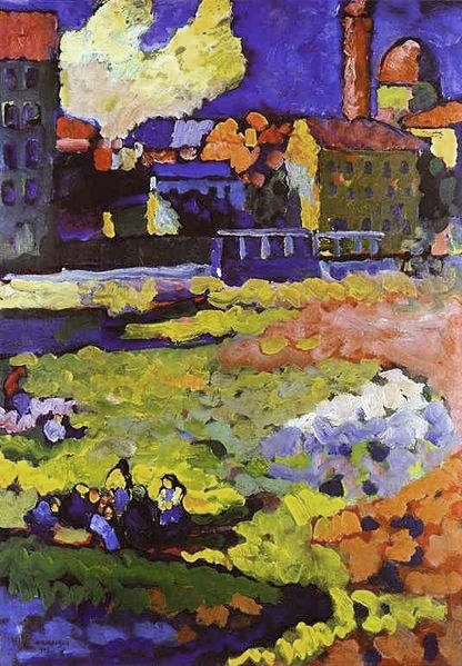 München-Schwabing ja St-Ursulan kirkko tekijältä Wassily Kandinsky