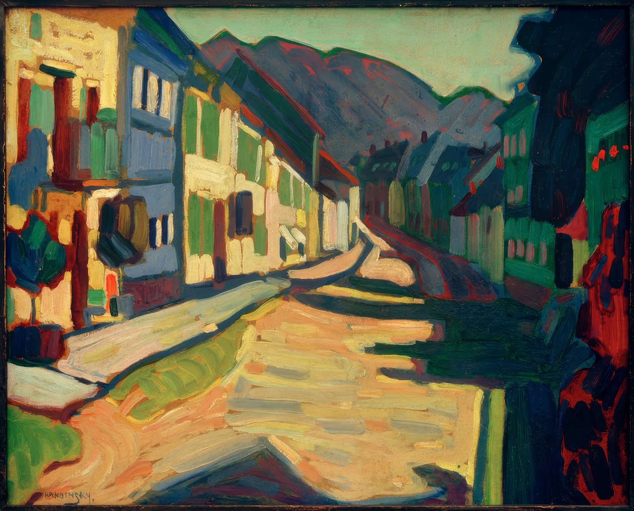 Murnau – Obermarkt mit Gebirge tekijältä Wassily Kandinsky