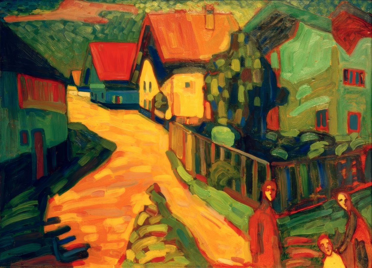 Murnau: Straße mit Frauen tekijältä Wassily Kandinsky