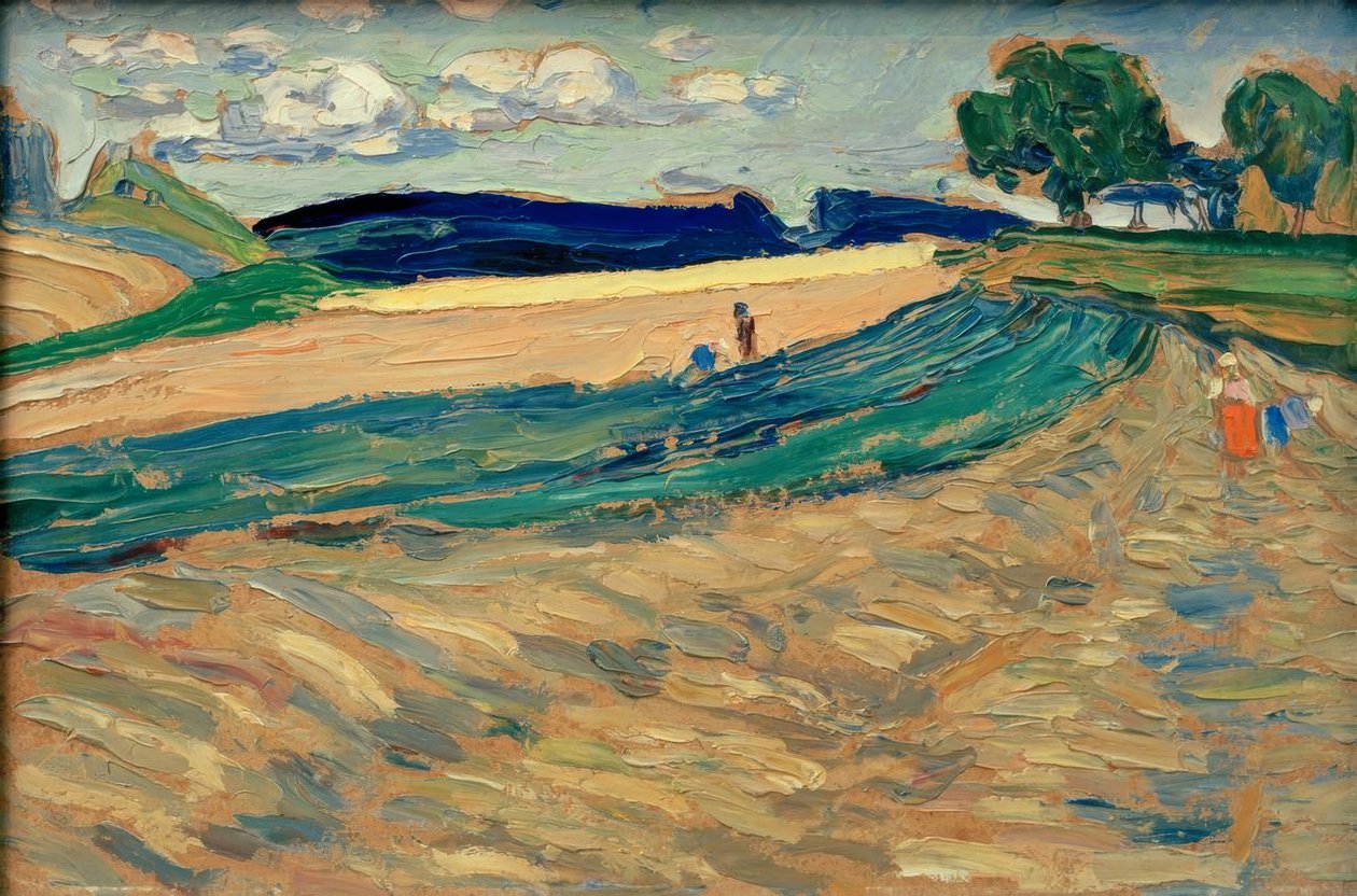 Oberpfalz – Landschaft mit gelbem Feld tekijältä Wassily Kandinsky