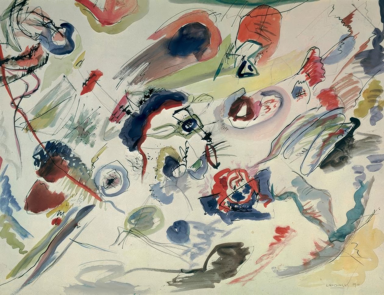 Ohne Titel (Erstes abstraktes Aquarell) tekijältä Wassily Kandinsky