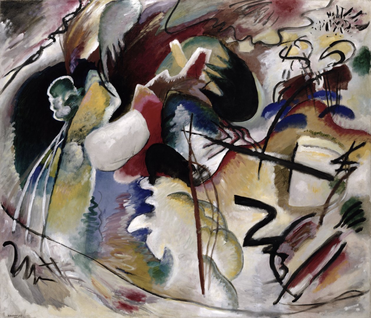 Maalaus valkoisella muodolla, 1913 tekijältä Wassily Kandinsky