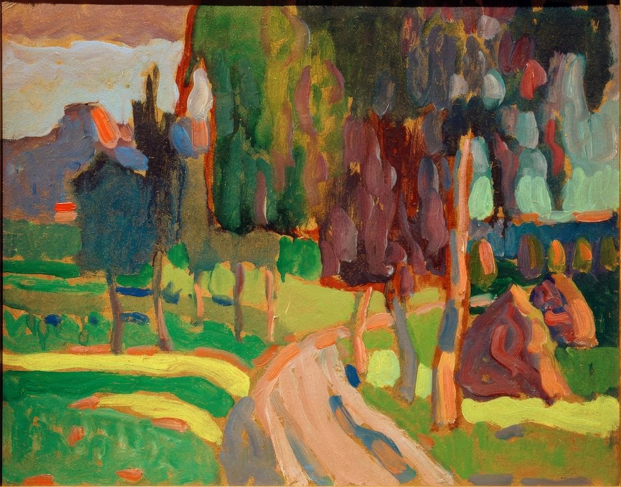 Sommerlandschaft bei Sonnenuntergang tekijältä Wassily Kandinsky