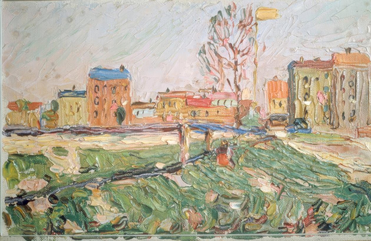 Stadtlandschaft (Sonniger Tag, Schwabing) tekijältä Wassily Kandinsky