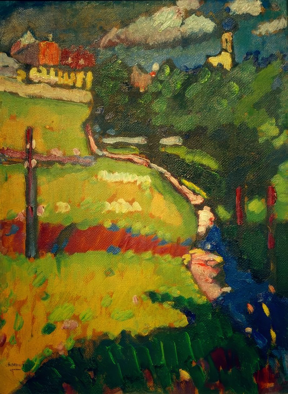 Studie zu Kirche Murnaussa tekijältä Wassily Kandinsky