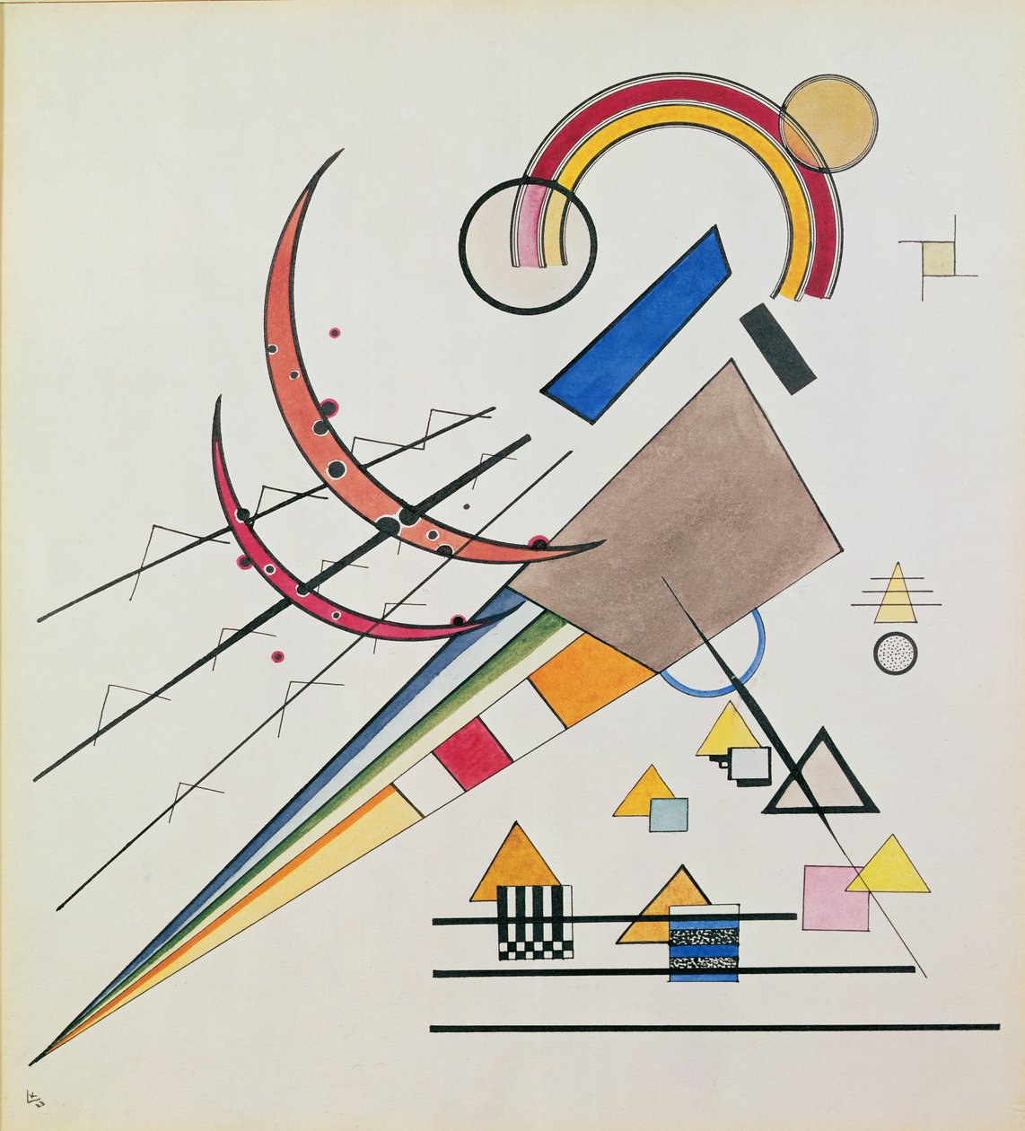 Kolmion kanssa (wc ja guassi) tekijältä Wassily Kandinsky