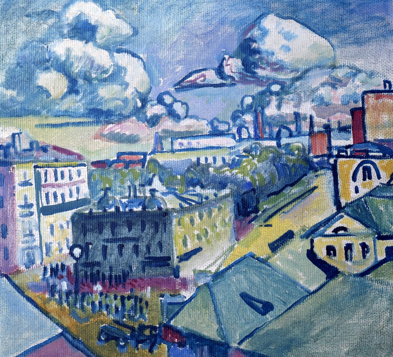Zubovskij-aukio Moskovassa ikkunasta nähtynä, 1916 tekijältä Wassily Kandinsky