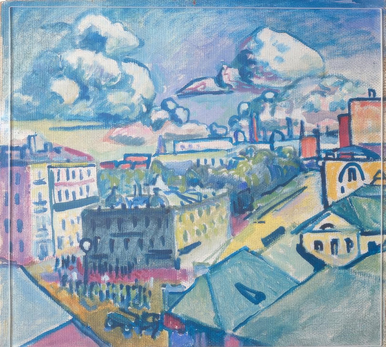 Zubowsky-Platz paikassa Moskau vom Fenster aus tekijältä Wassily Kandinsky