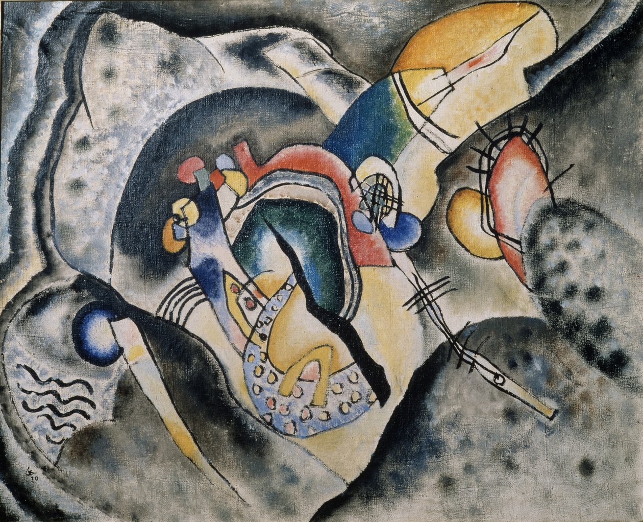 Musta aivohalvaus, 1920 tekijältä Wassily Kandinsky