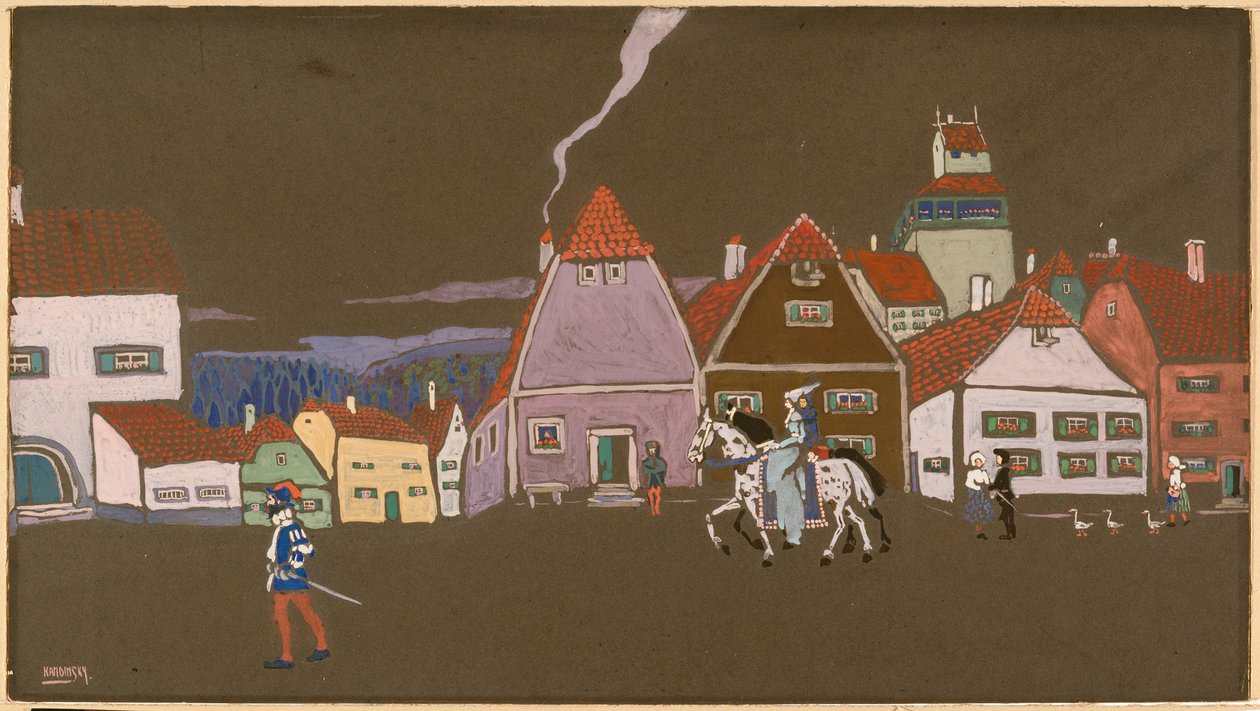 Vanha pikkukaupunki tekijältä Wassily Kandinsky