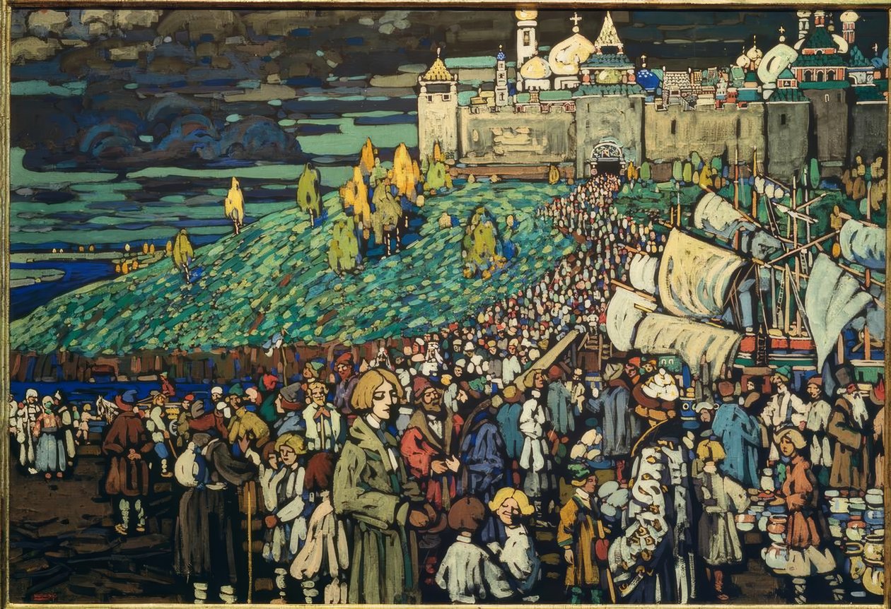 Ankunft der Kaufleute tekijältä Wassily Kandinsky
