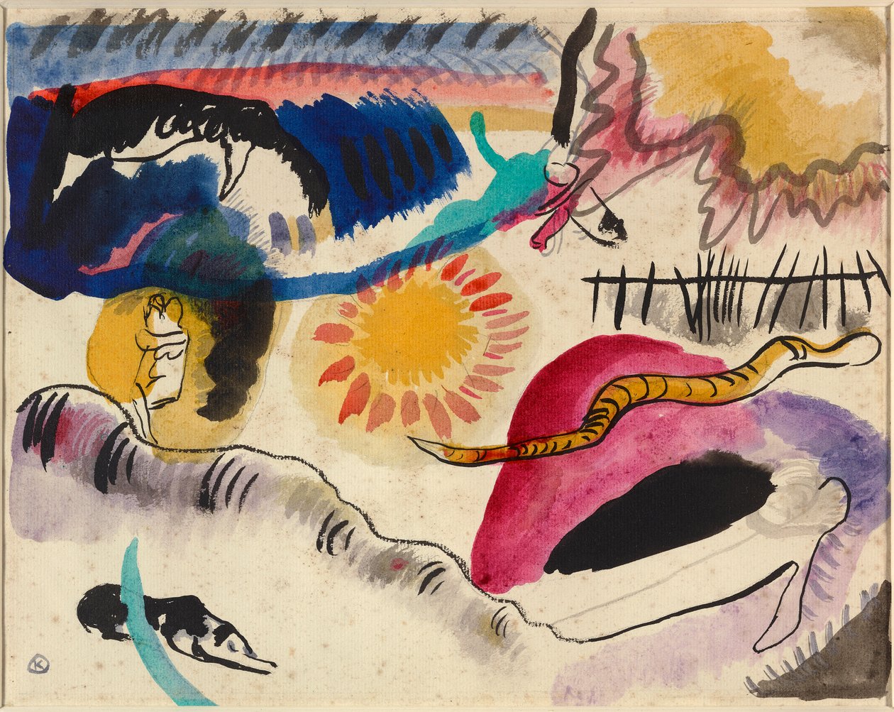 Akvarelli nro 3 (Rakkauden puutarha) tekijältä Wassily Kandinsky