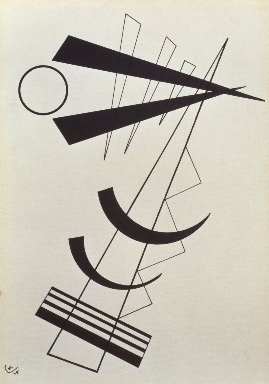 Korostetut painot mustavalkoisena tekijältä Wassily Kandinsky