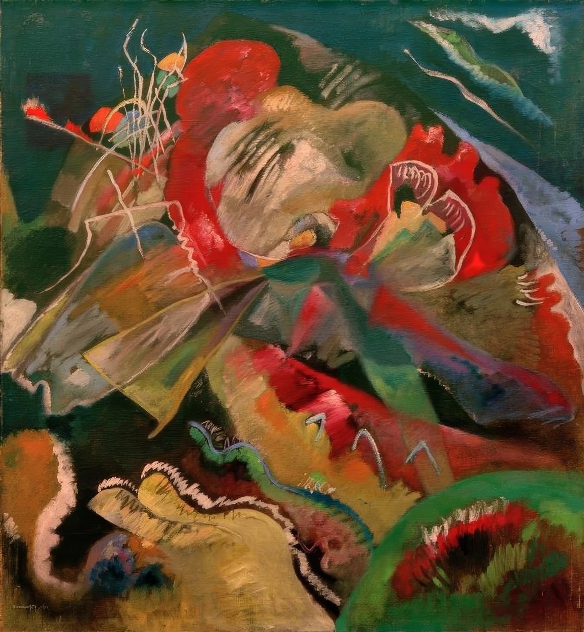 Bild mit weißen Linien tekijältä Wassily Kandinsky