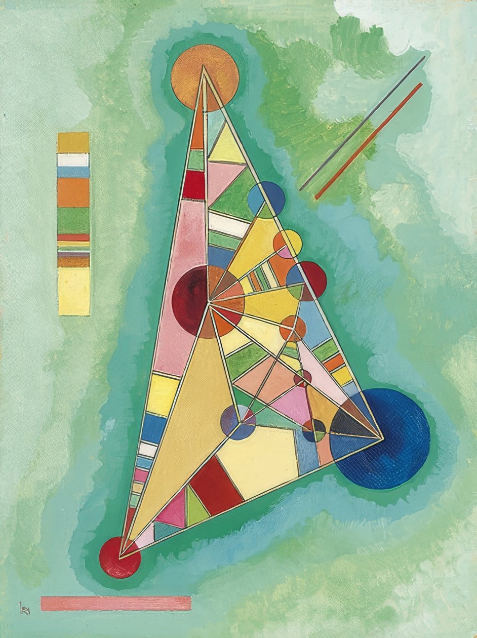 Värikäs kolmiossa. 1927 tekijältä Wassily Kandinsky