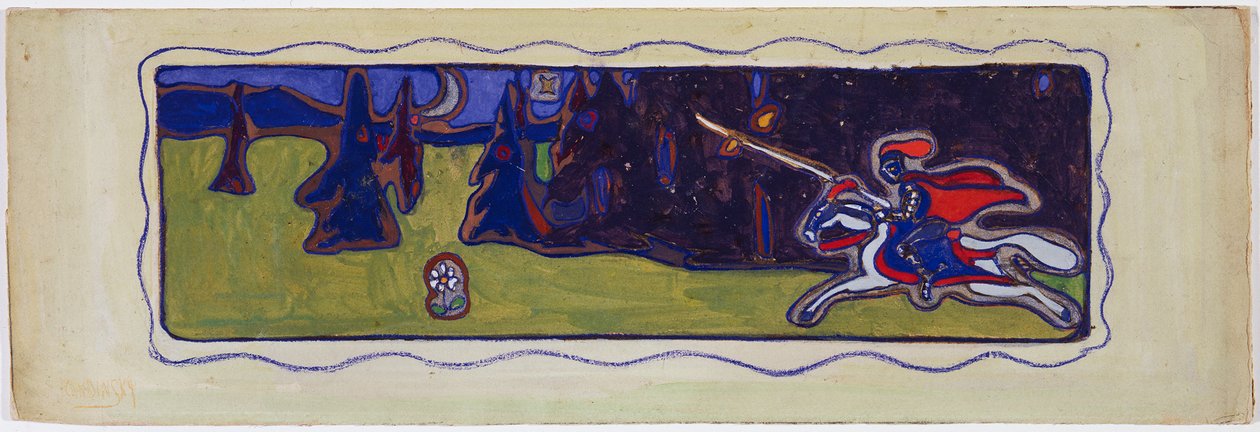 Twilight, verso: luonnos parista tekijältä Wassily Kandinsky