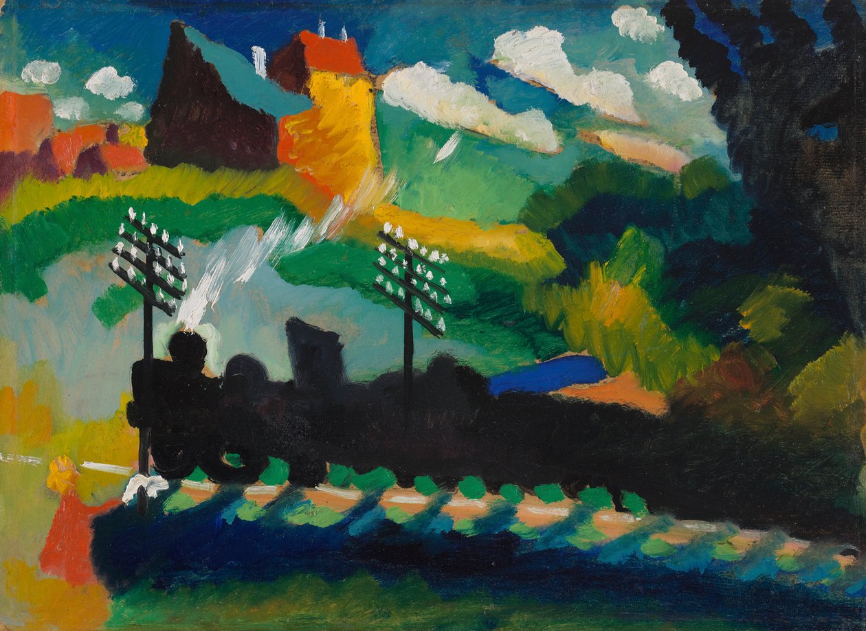 Rautatie lähellä Murnaua tekijältä Wassily Kandinsky