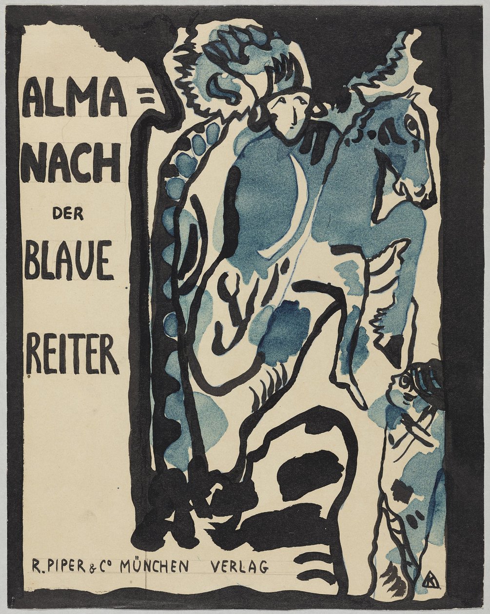 Lopullinen suunnittelu Der Blaue Reiter -almanakan kanteen tekijältä Wassily Kandinsky