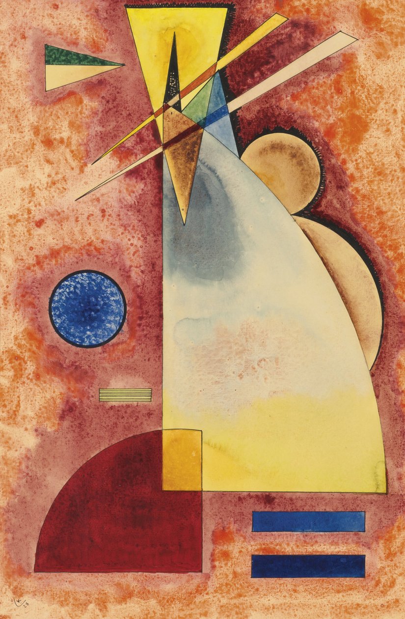 ""Entrelacement"" (Ineinander) Vesiväri Vassily Kandinsky (tai Wassily Kandinski tai Kandinskij tekijältä Wassily Kandinsky