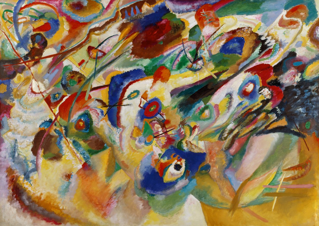 Luonnos 2 teokseen Kompositio VII tekijältä Wassily Kandinsky