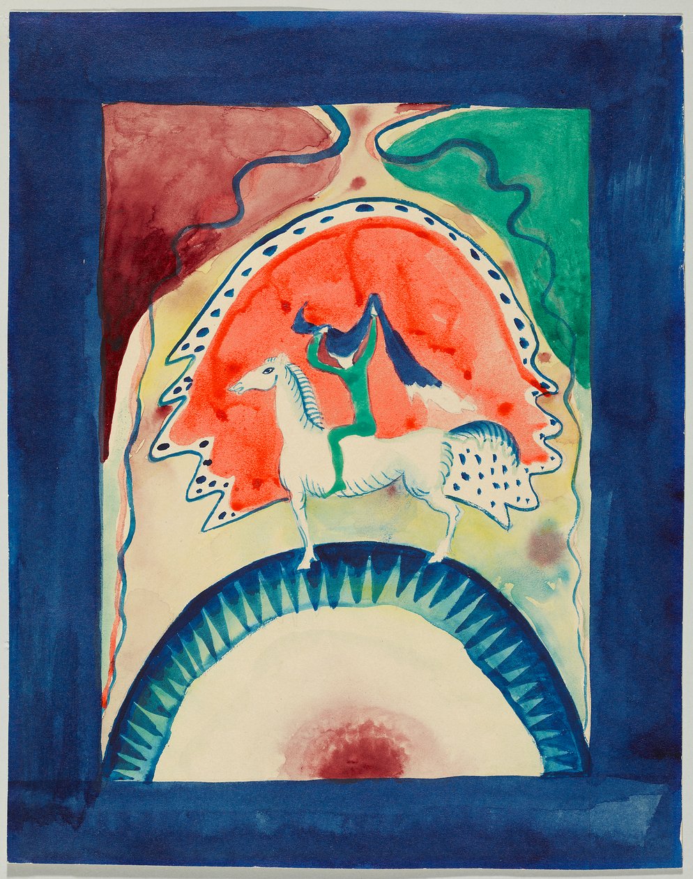 Luonnos almanakan "Sininen ratsastaja" kanteen tekijältä Wassily Kandinsky