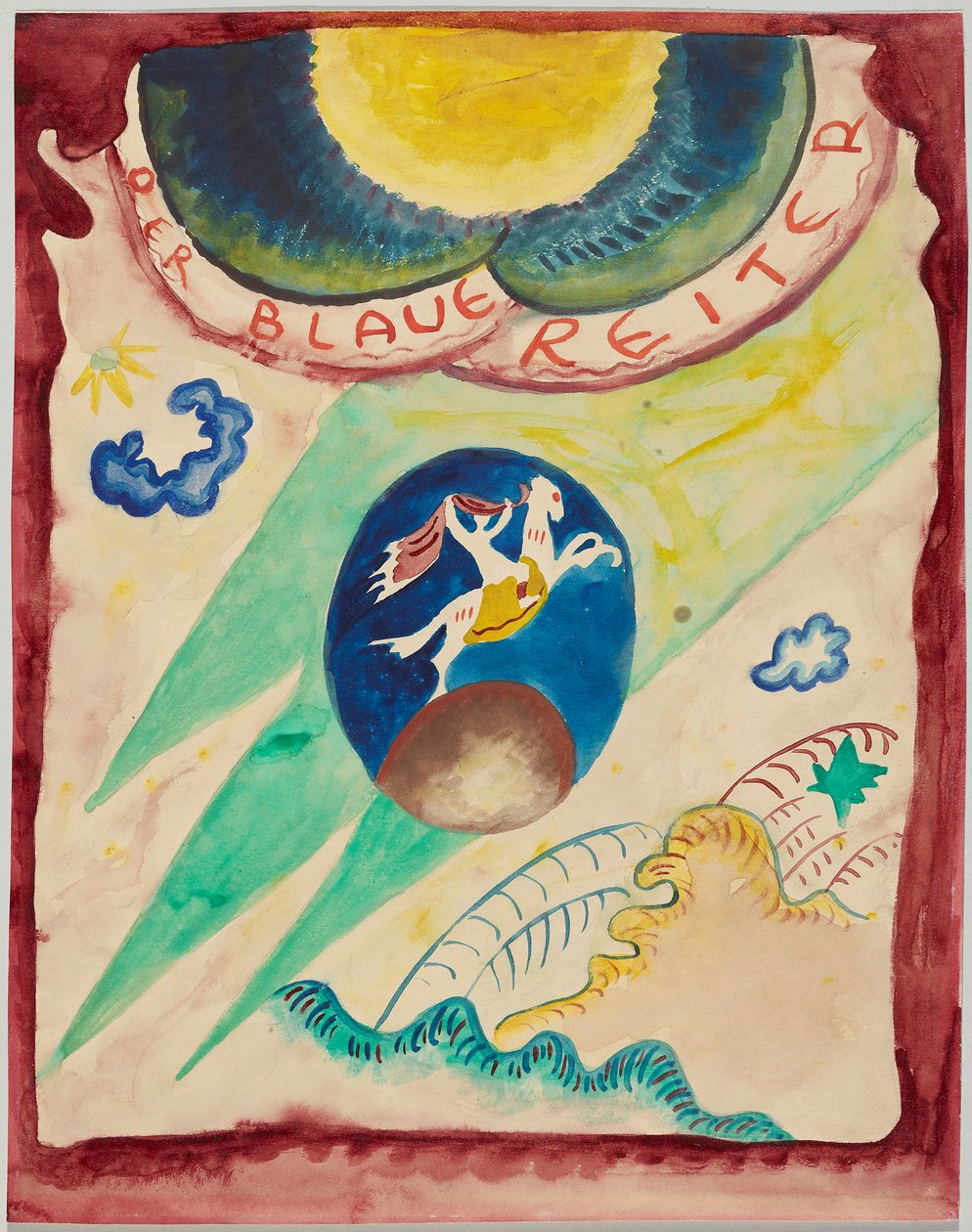 Entwurf für den Umschlag des Almanachs "Der Blaue Reiter" tekijältä Wassily Kandinsky