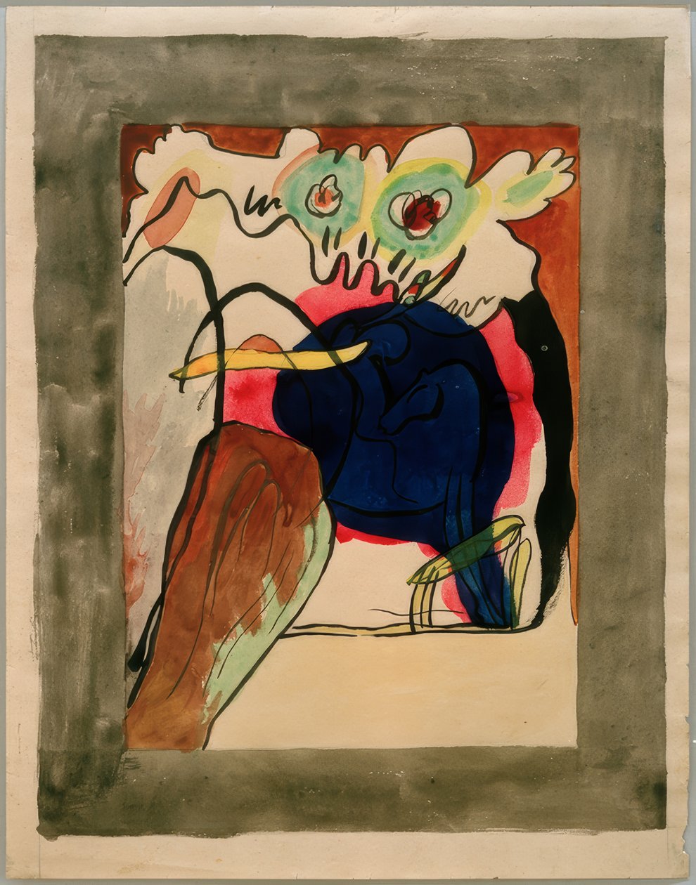 Suunnittelu Almanac Der Blaue Reiter -lehden kanteen tekijältä Wassily Kandinsky