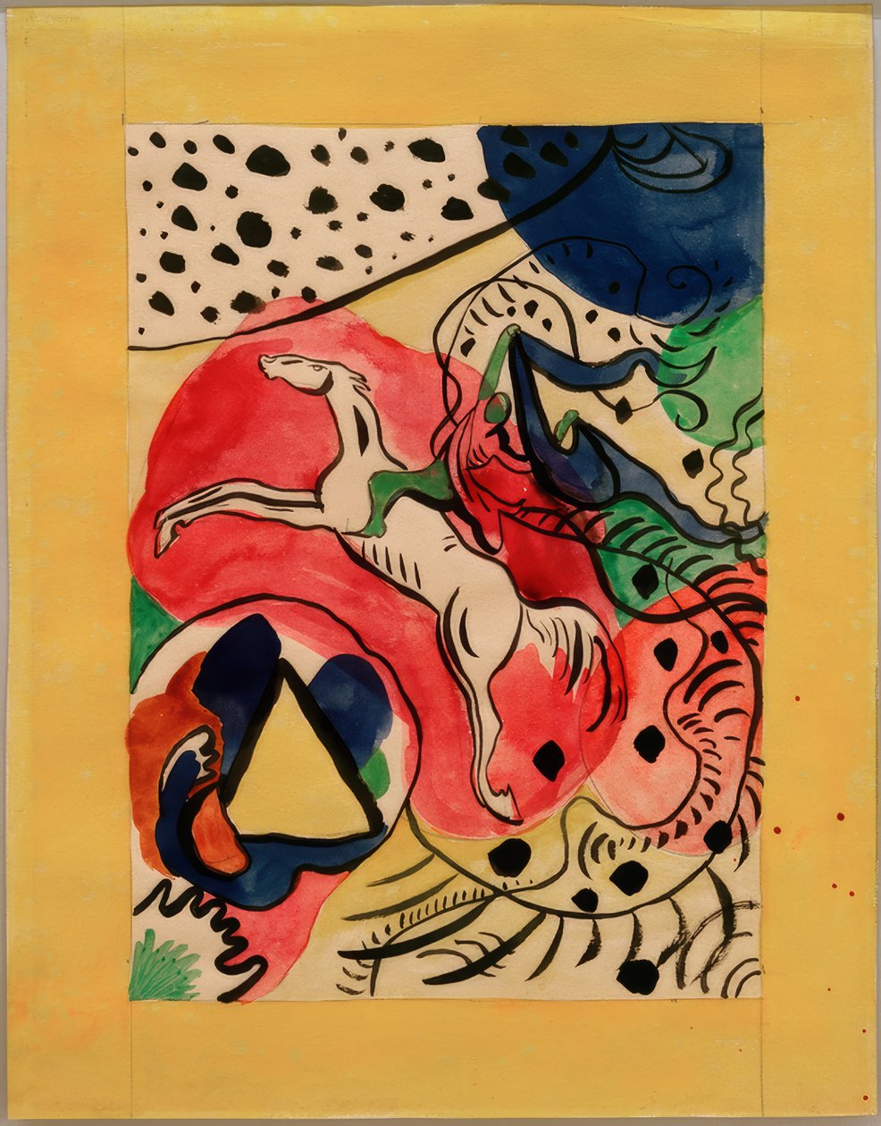 Suunnittelu Almanac Der Blaue Reiter -lehden kanteen tekijältä Wassily Kandinsky