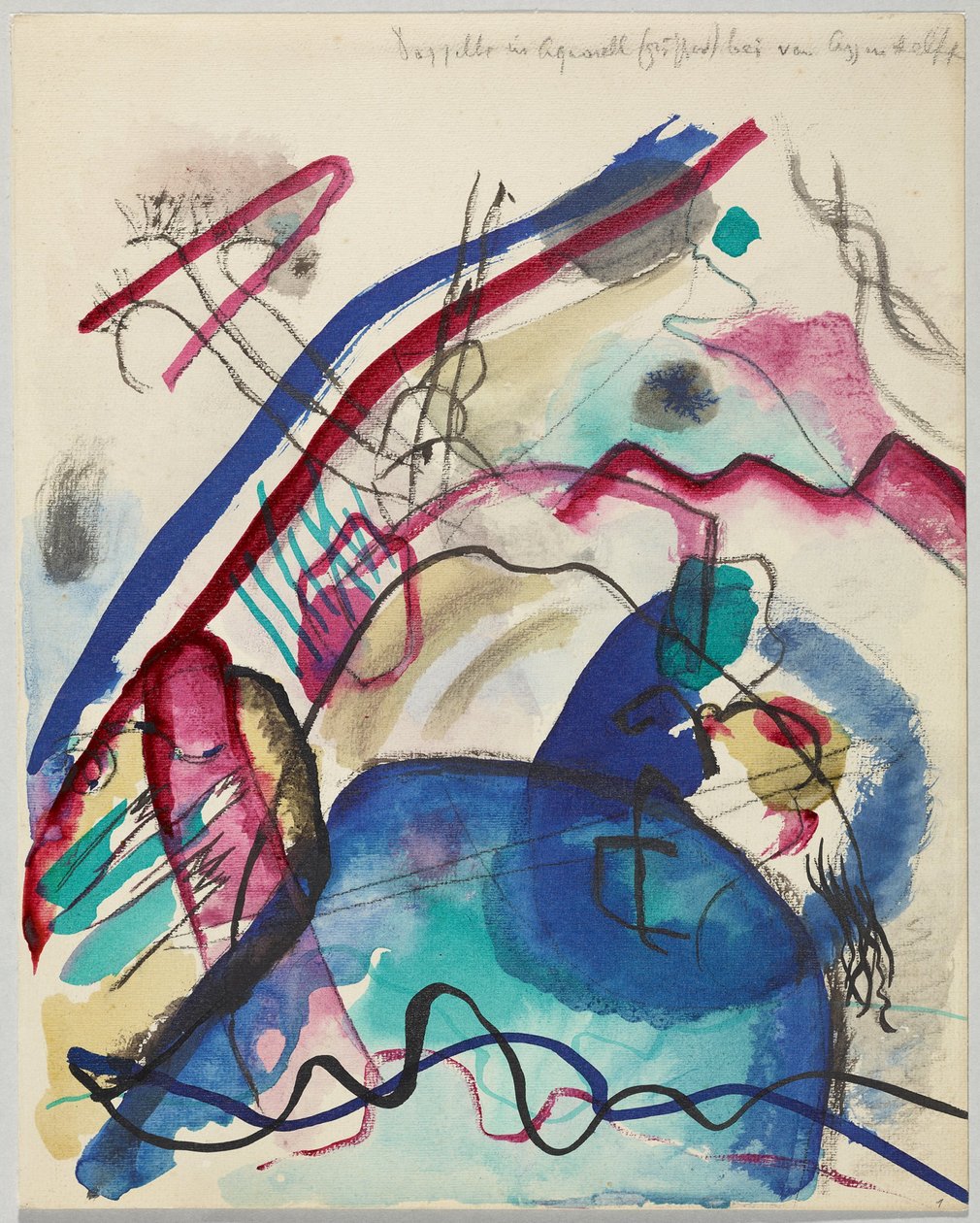Luonnos "Valkoisella reunuksella" tekijältä Wassily Kandinsky