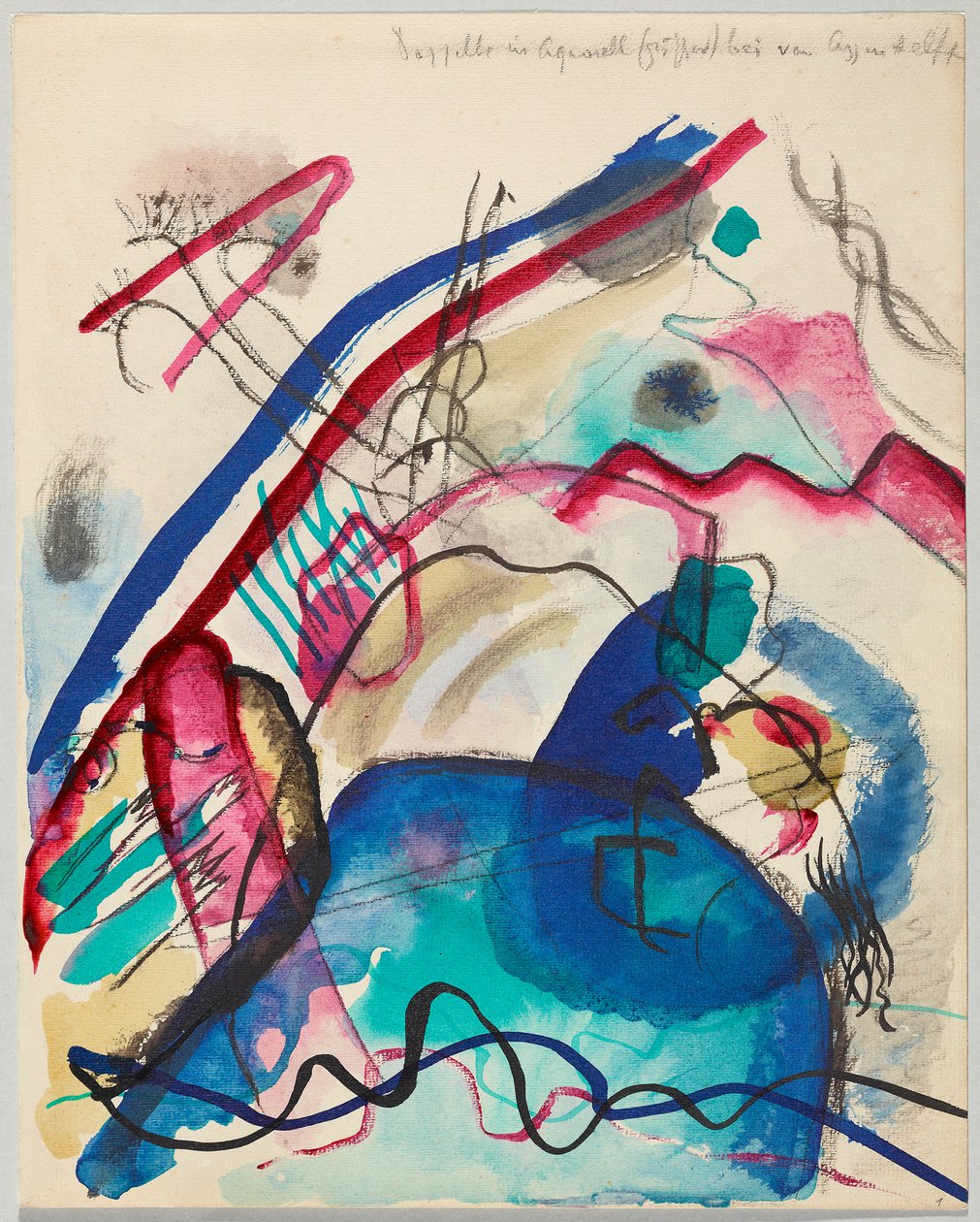 Luonnos teokseen "Kuva valkoisella reunalla" tekijältä Wassily Kandinsky