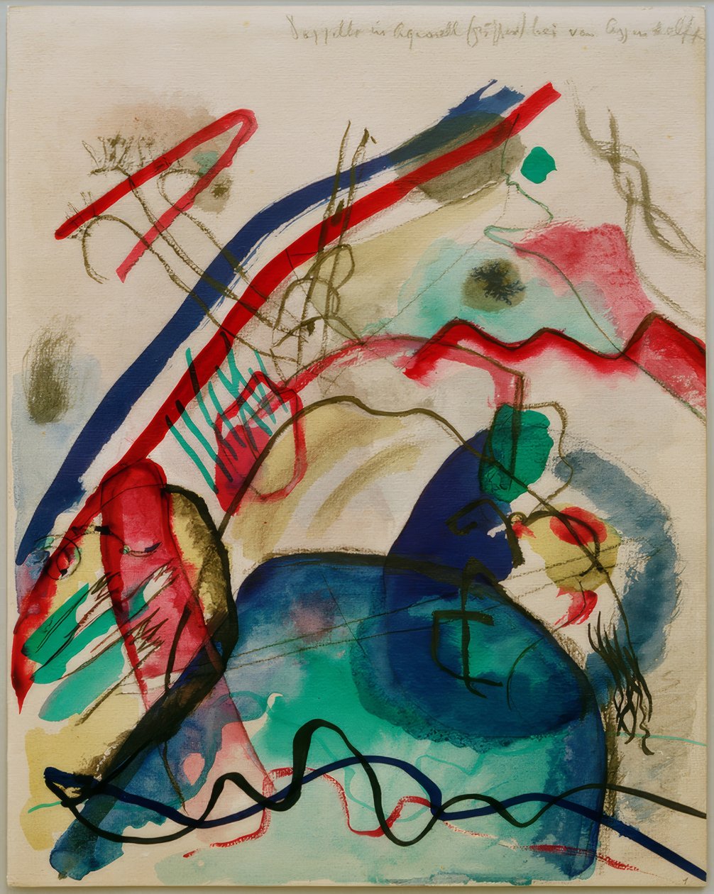 Luonnos kuvaksi valkoisella reunuksella tekijältä Wassily Kandinsky