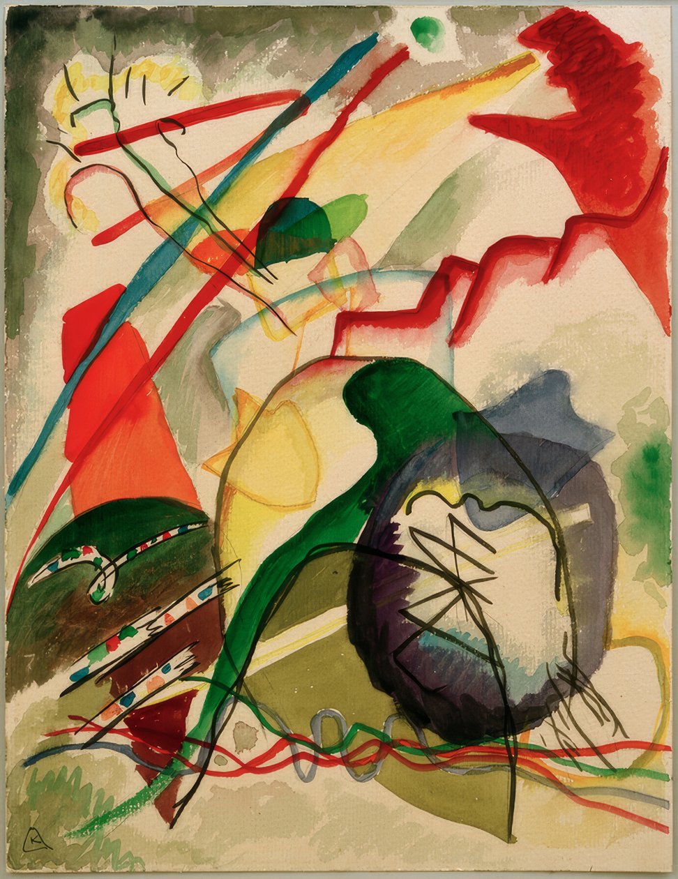 Luonnos kuvaksi valkoisella reunuksella tekijältä Wassily Kandinsky