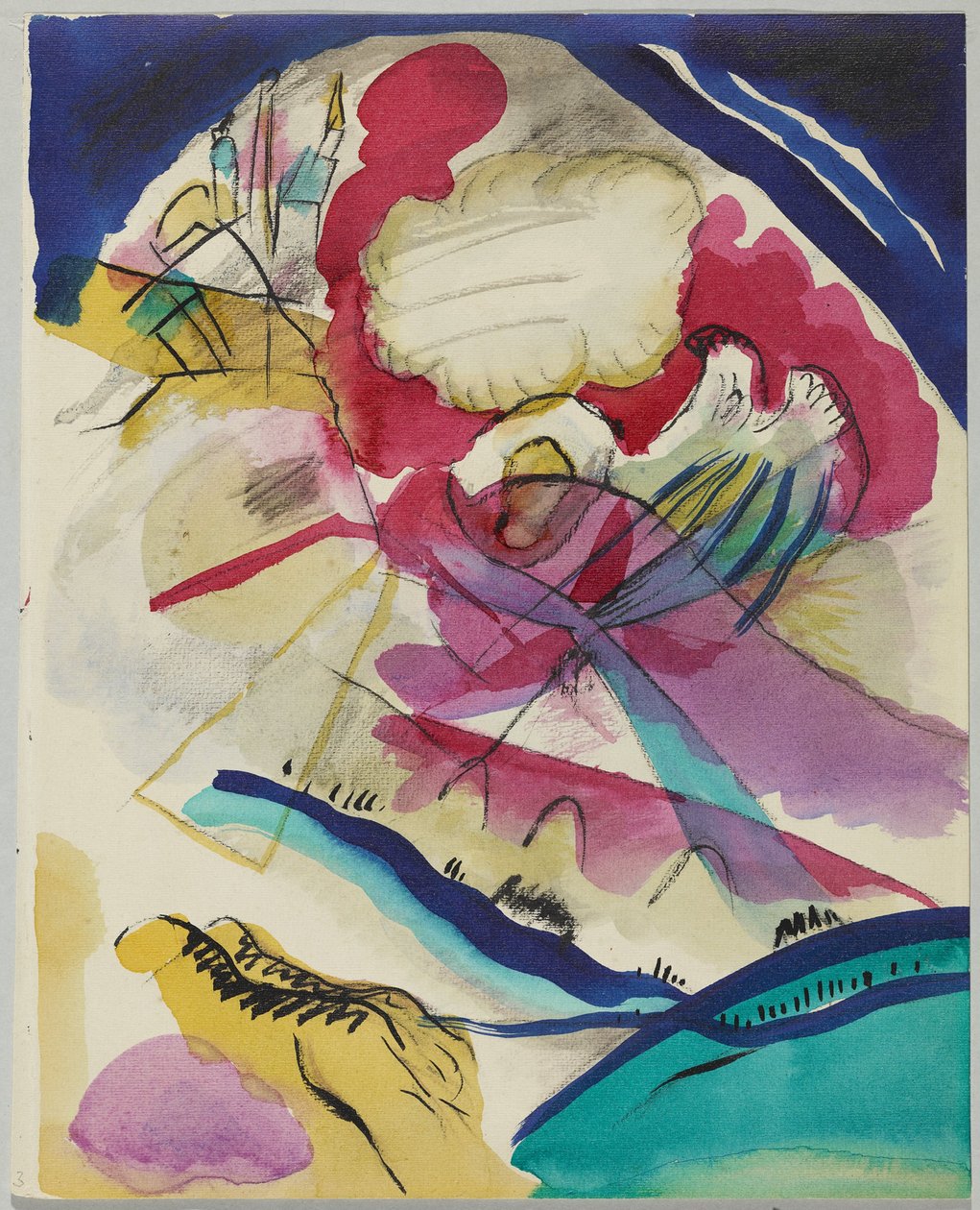 Luonnos "Kuva valkoisilla viivoilla" tekijältä Wassily Kandinsky