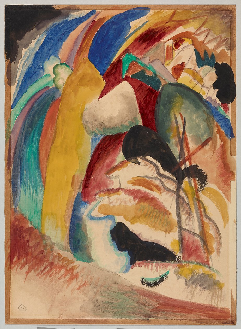 Luonnos teokseen "Kuva, jossa on valkoinen muoto" tekijältä Wassily Kandinsky