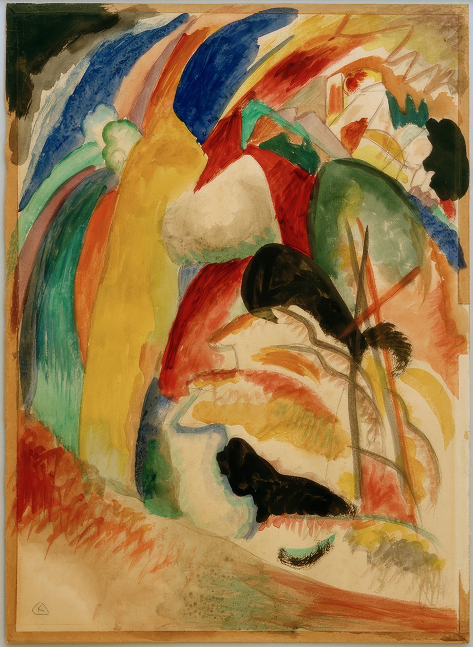 Luonnos kuvaksi valkoisella muodolla tekijältä Wassily Kandinsky