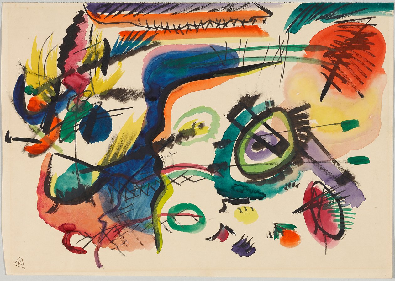Luonnos teokseen ”Komposition VII” tekijältä Wassily Kandinsky