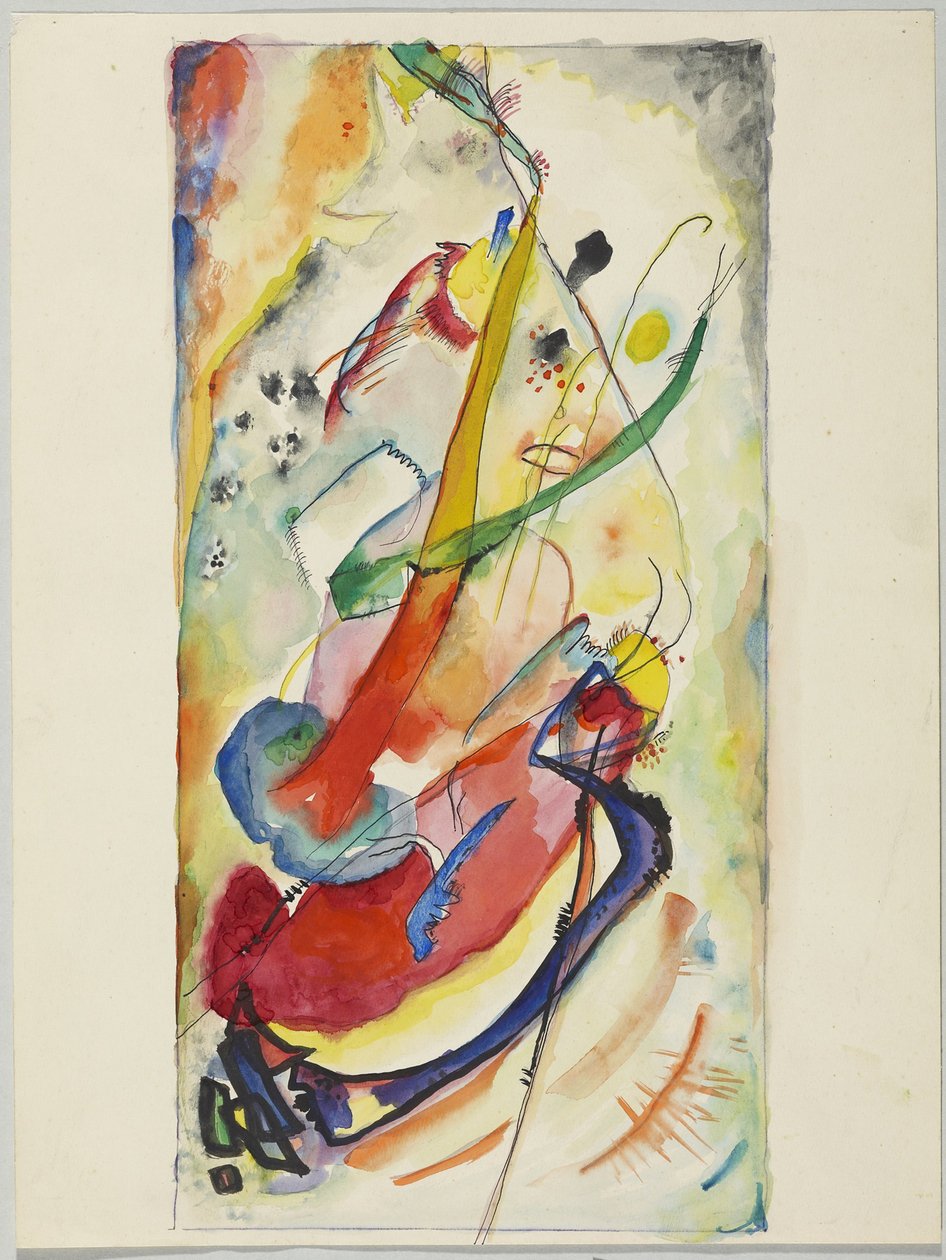 Suunnittelu seinämaalaukseen Edwin R. Campbellille nro 1 tekijältä Wassily Kandinsky