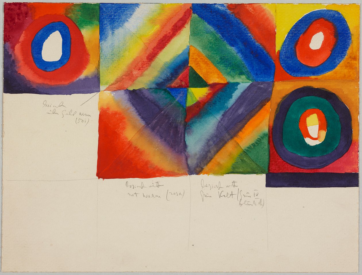 Väritutkimuksia, joissa on tietoa maalaustekniikasta tekijältä Wassily Kandinsky