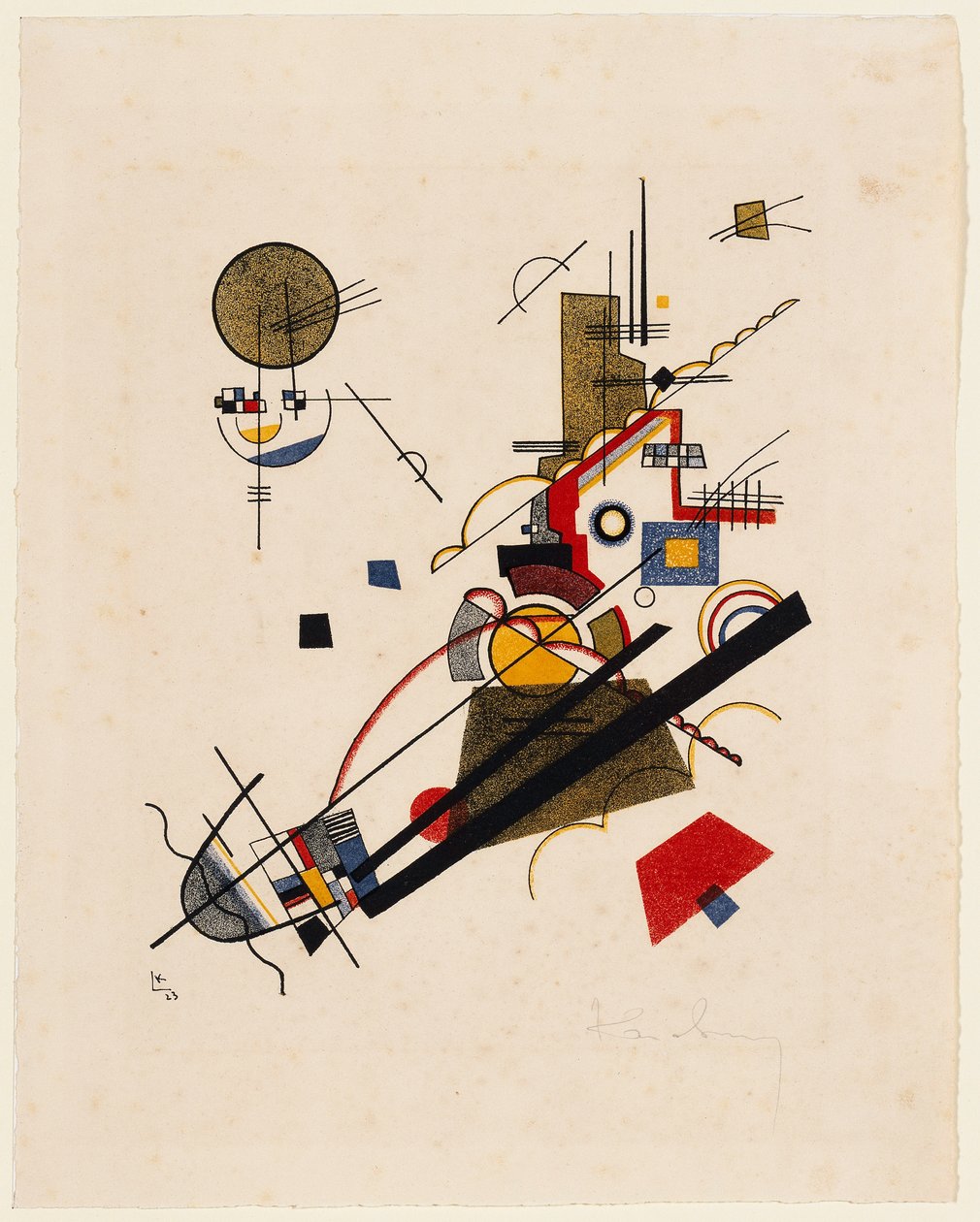 Iloinen nousu (teoksesta: Valtiollisen Bauhausin mestarikansio, lehti 2) tekijältä Wassily Kandinsky
