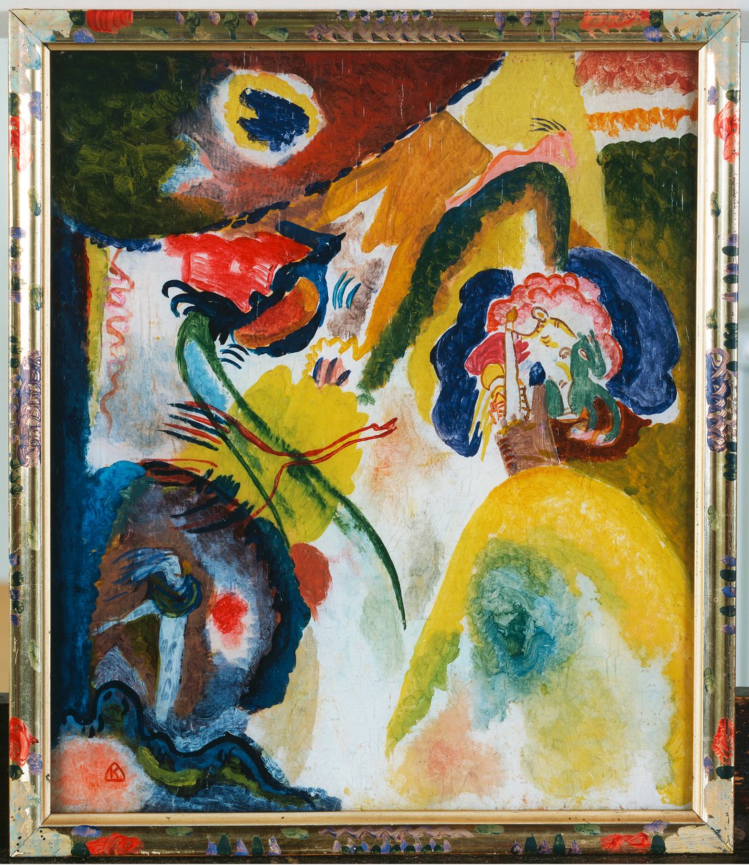 Lasimaalaus, jossa on joutsen tekijältä Wassily Kandinsky