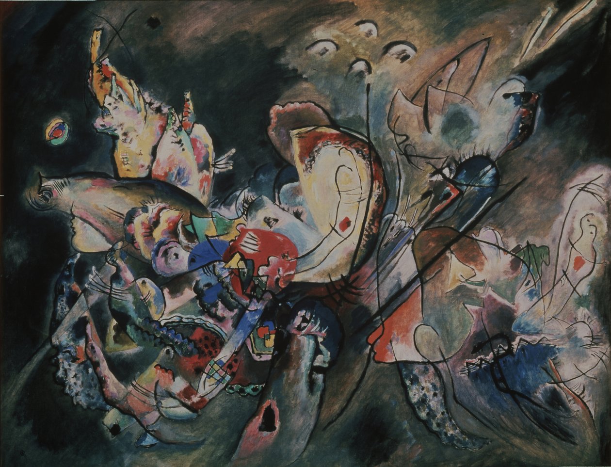 Synkkä. Koostumus nro 221, 1917 tekijältä Wassily Kandinsky